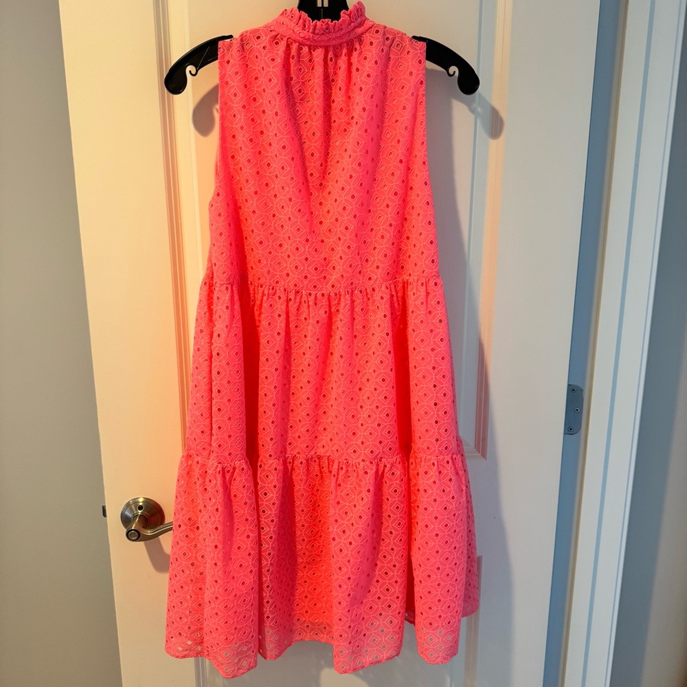 Lilly Pulitzer Pink Eyelet Tiered Mini Dress - Picture 6 of 8
